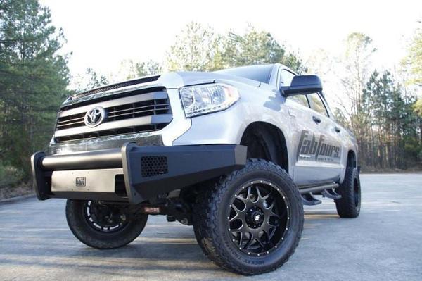 Fab Fours TT14 - R2861 - 1 Toyota Tundra 2014 - 2021 Black Steel Elite Front Bumper No Guard - Rugged Truck Gear