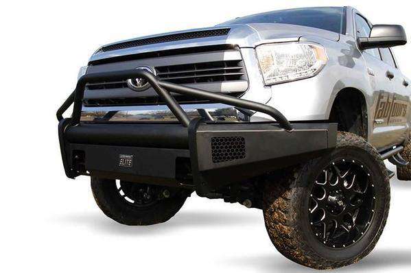 Fab Fours TT14 - R2862 - 1 Toyota Tundra 2014 - 2021 Black Steel Elite Front Bumper Pre - Runner Guard - Rugged Truck Gear