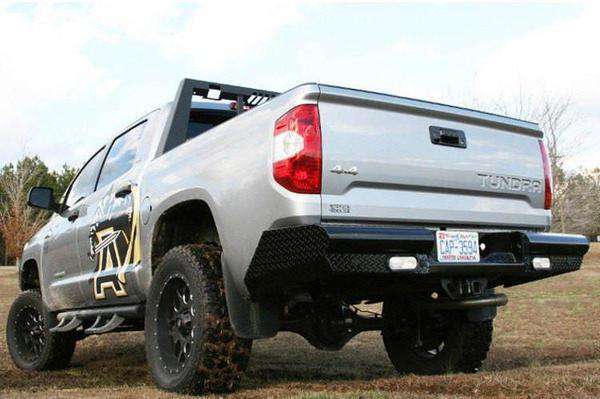 Fab Fours TT14-T2850-1 Toyota Tundra 2014-2021 Black Steel Rear Bumper-BumperStock