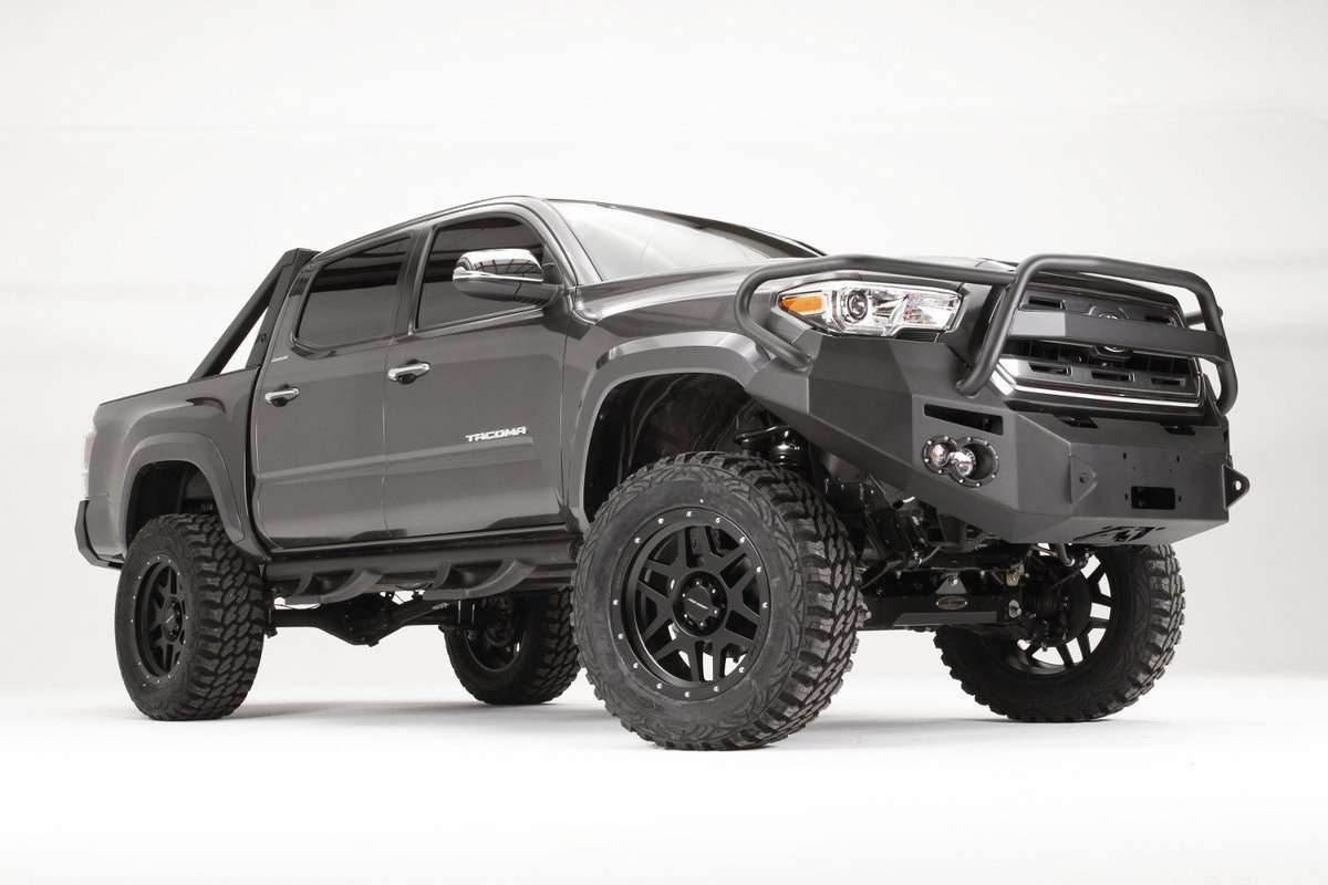 Fab Fours TT16 - B3650 - 1 Toyota Tacoma 2016 - 2022 Premium Front Bumper Winch Ready Full Guard - Rugged Truck Gear