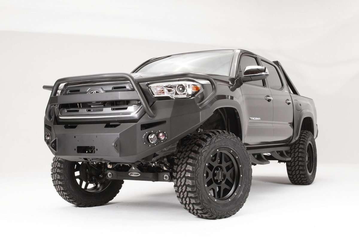 Fab Fours TT16 - B3650 - 1 Toyota Tacoma 2016 - 2022 Premium Front Bumper Winch Ready Full Guard - Rugged Truck Gear