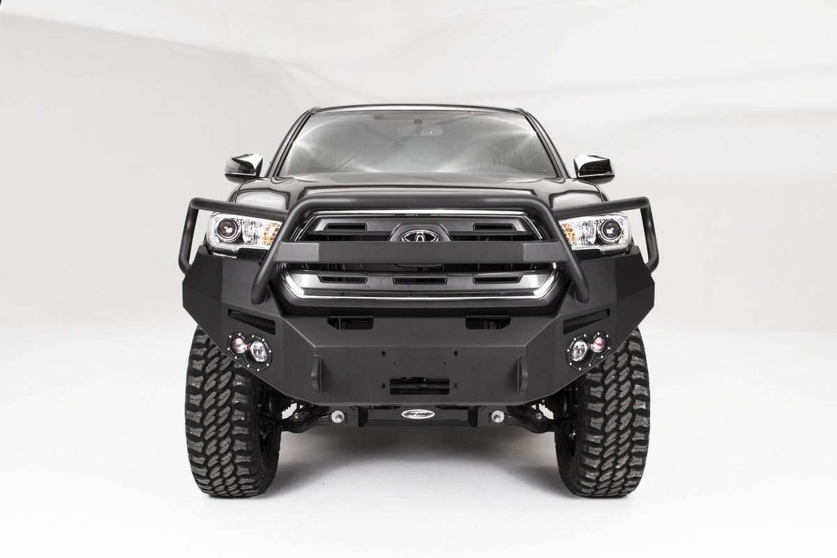 Fab Fours TT16 - B3650 - 1 Toyota Tacoma 2016 - 2022 Premium Front Bumper Winch Ready Full Guard - Rugged Truck Gear