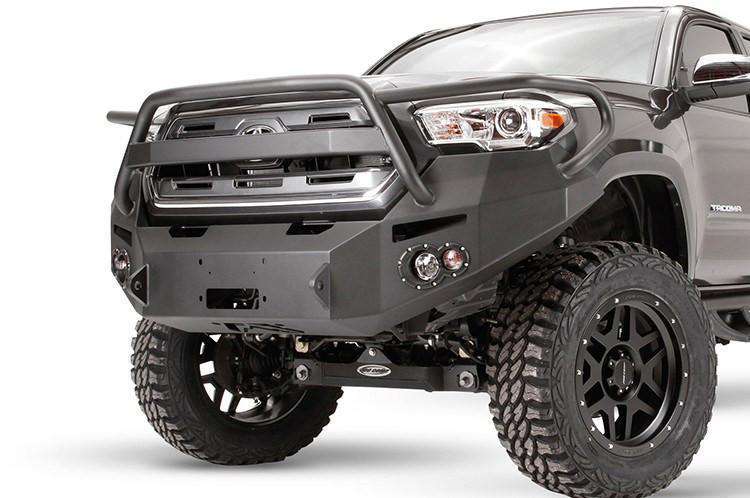 Fab Fours TT16 - B3650 - 1 Toyota Tacoma 2016 - 2022 Premium Front Bumper Winch Ready Full Guard - Rugged Truck Gear
