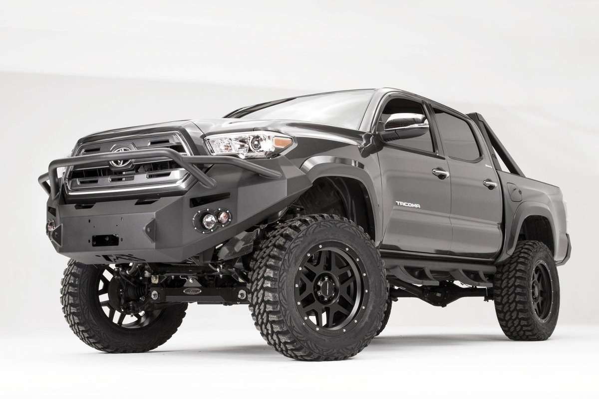 Fab Fours TT16 - B3652 - 1 Toyota Tacoma 2016 - 2022 Premium Front Bumper Winch Ready Pre - Runner Guard - Rugged Truck Gear
