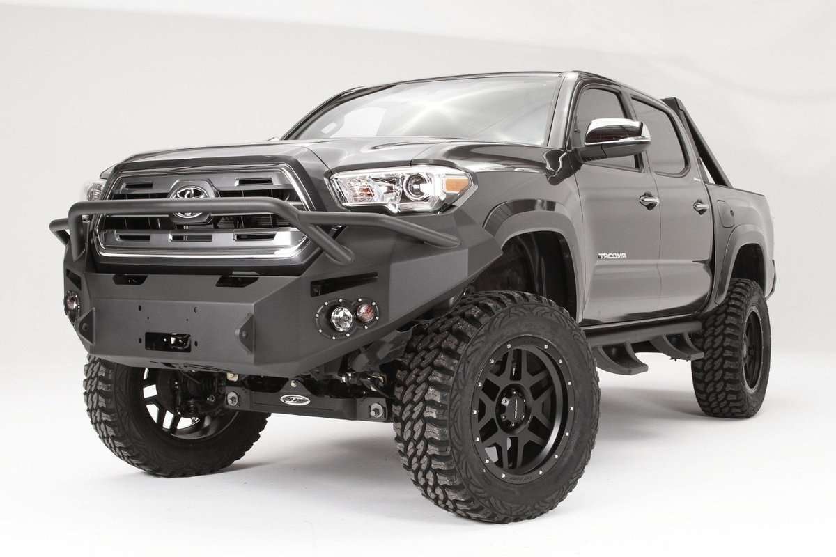 Fab Fours TT16 - B3652 - 1 Toyota Tacoma 2016 - 2022 Premium Front Bumper Winch Ready Pre - Runner Guard - Rugged Truck Gear