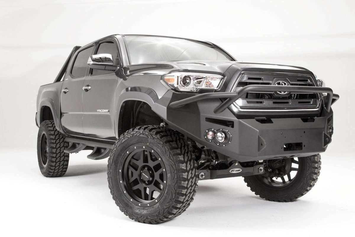 Fab Fours TT16 - B3652 - 1 Toyota Tacoma 2016 - 2022 Premium Front Bumper Winch Ready Pre - Runner Guard - Rugged Truck Gear