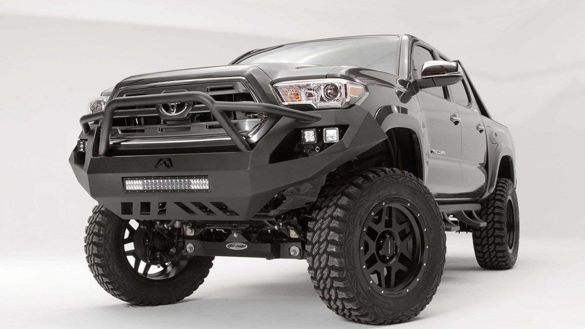 Fab Fours TT16-D3652-1 Toyota Tacoma 2016-2021 Vengeance Front Bumper Pre-Runner Guard-BumperStock