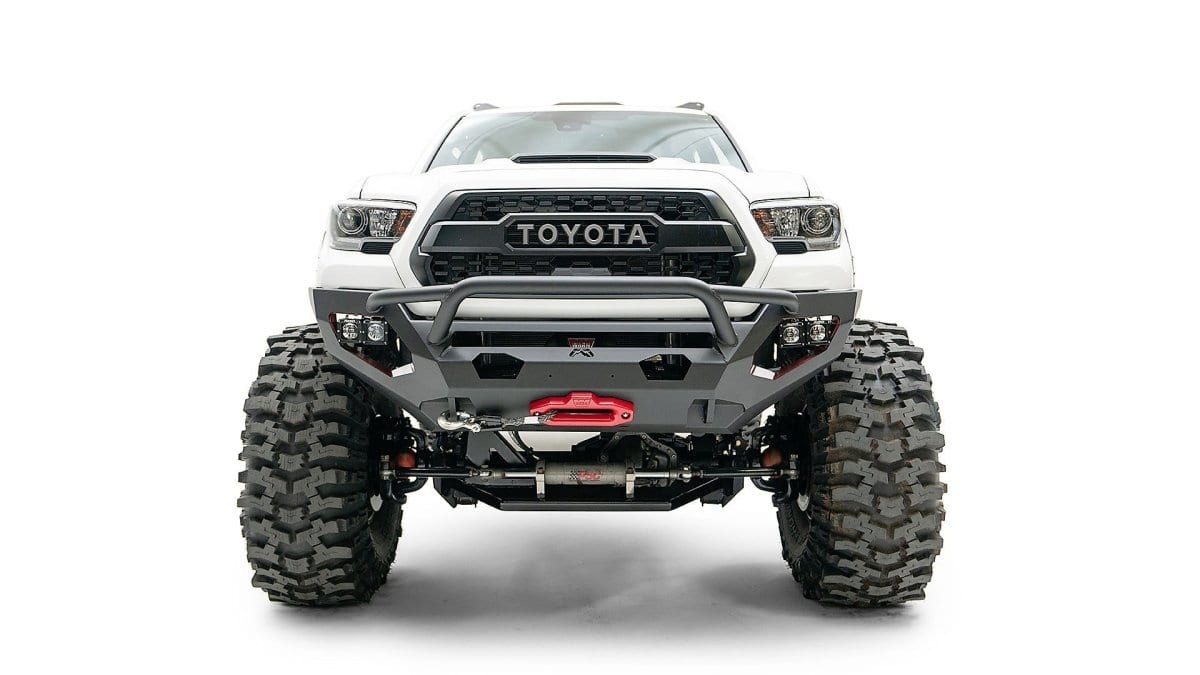 Fab Fours TT16 - X3652 - 1 Toyota Tacoma 2016 - 2022 Matrix Front Bumper Winch Ready Low Pre - Runner Guard - Rugged Truck Gear