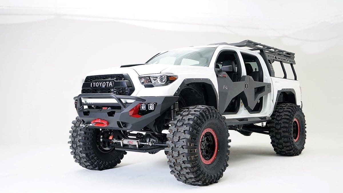 Fab Fours TT16 - X3652 - 1 Toyota Tacoma 2016 - 2022 Matrix Front Bumper Winch Ready Low Pre - Runner Guard - Rugged Truck Gear