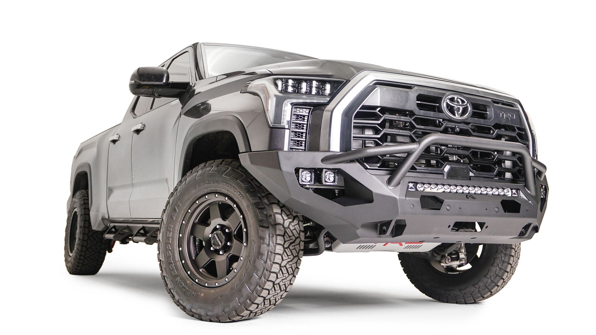 Fab Fours TT22 - X5452 - 1 Toyota Tundra 2022 - 2024 Matrix Front Bumper Winch Ready Pre - Runner Guard - Rugged Truck Gear