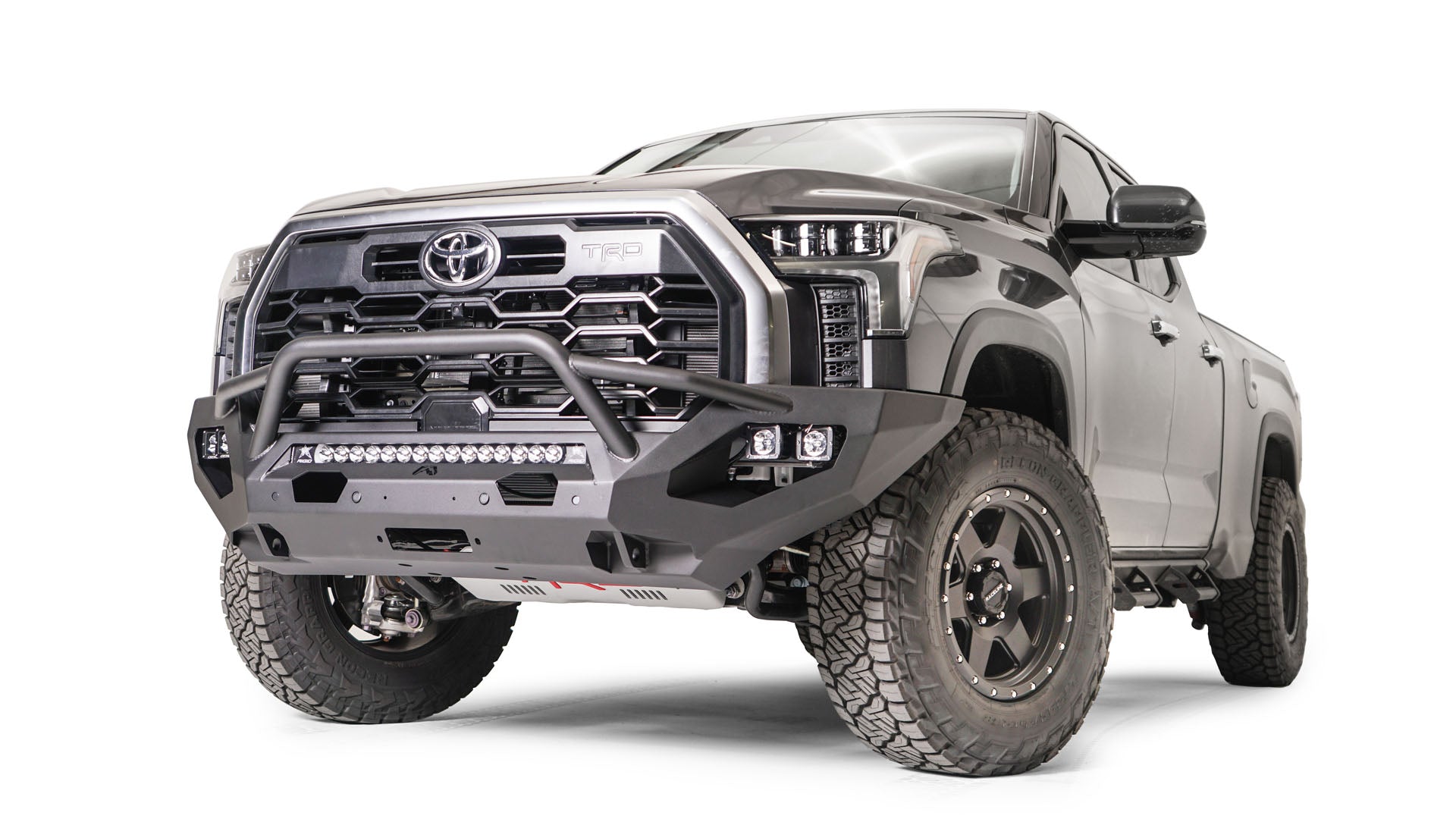 Fab Fours TT22 - X5452 - 1 Toyota Tundra 2022 - 2024 Matrix Front Bumper Winch Ready Pre - Runner Guard - Rugged Truck Gear
