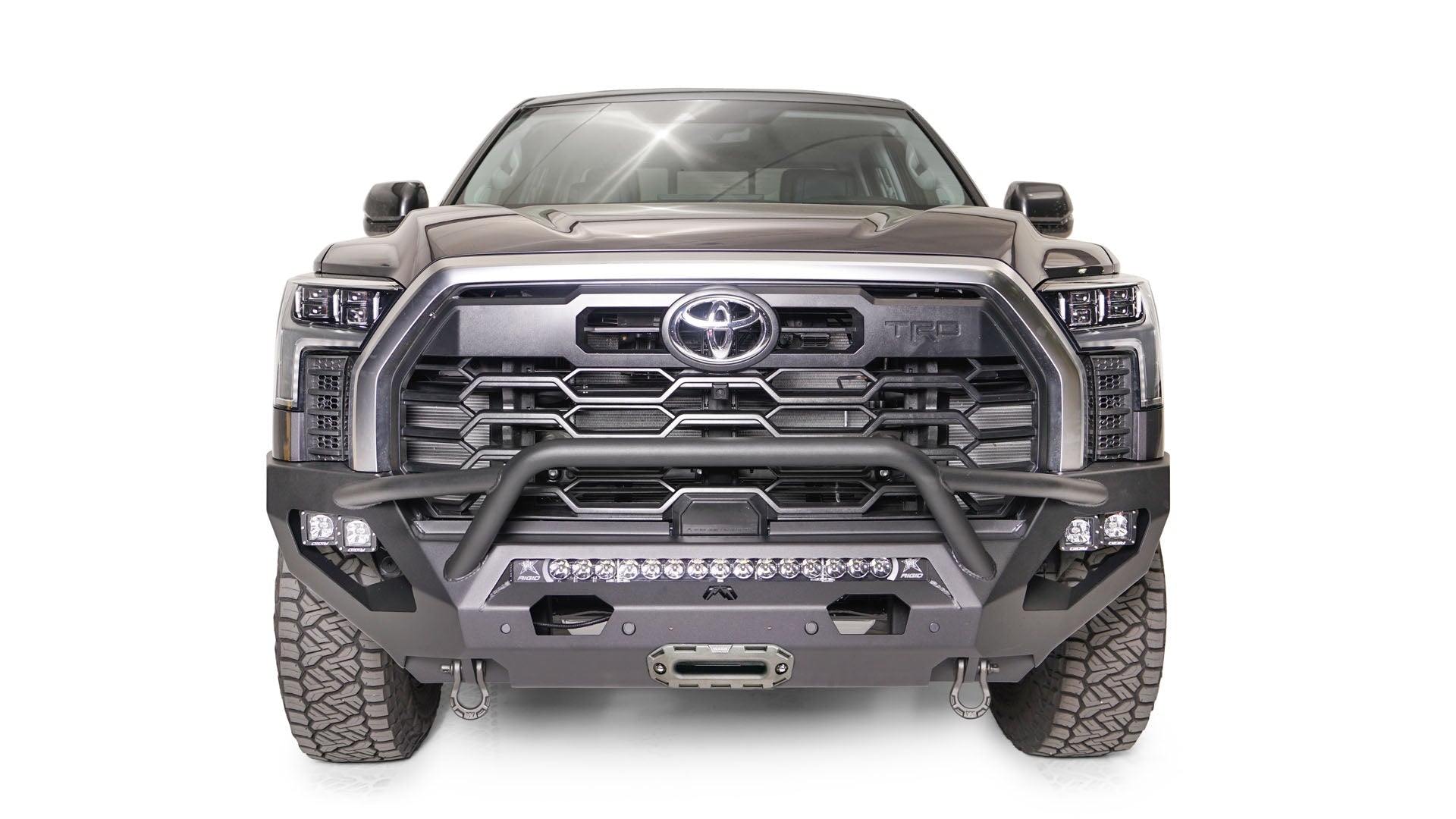 Fab Fours TT22 - X5452 - 1 Toyota Tundra 2022 - 2024 Matrix Front Bumper Winch Ready Pre - Runner Guard - Rugged Truck Gear