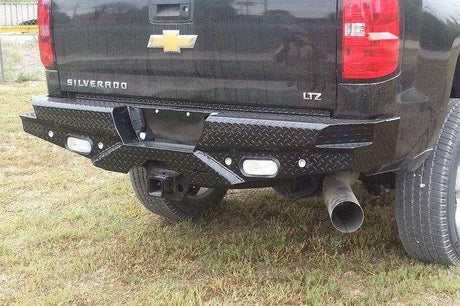 Frontier 100-20-7008 Diamond Chevy Silverado 1500 2007-2013 Rear Bumper With Sensors-BumperStock