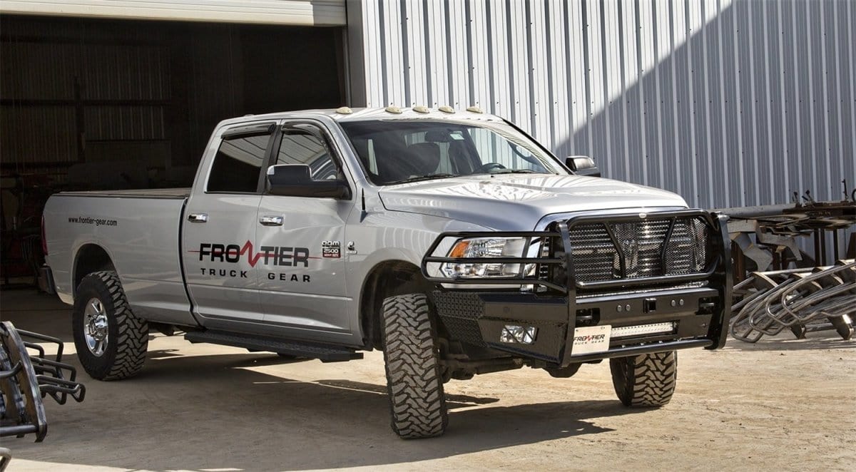 Frontier 130 - 41 - 0007 Dodge Ram 2500/3500 2010 - 2018 Pro Front Bumper with Sensor Holes and Light Bar - Rugged Truck Gear