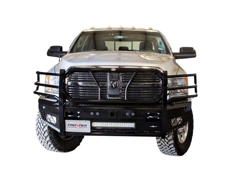 Frontier 130 - 41 - 0007 Dodge Ram 2500/3500 2010 - 2018 Pro Front Bumper with Sensor Holes and Light Bar - Rugged Truck Gear