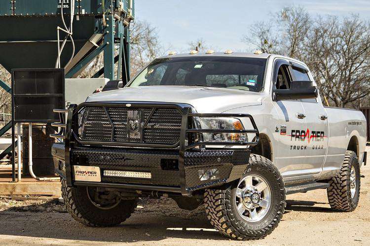 Frontier 300 - 41 - 0007 Dodge Ram 2500/3500 2010 - 2018 Front Bumper with Sensor Holes and Light Bar - Rugged Truck Gear