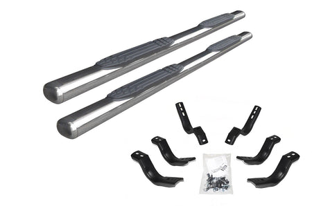 Go Rhino 104404387PS 2015 - 2019 GMC Sierra 2500/3500 HD 1000 Series 4" Side Steps with Mounting Bracket Kit - Rugged Truck Gear