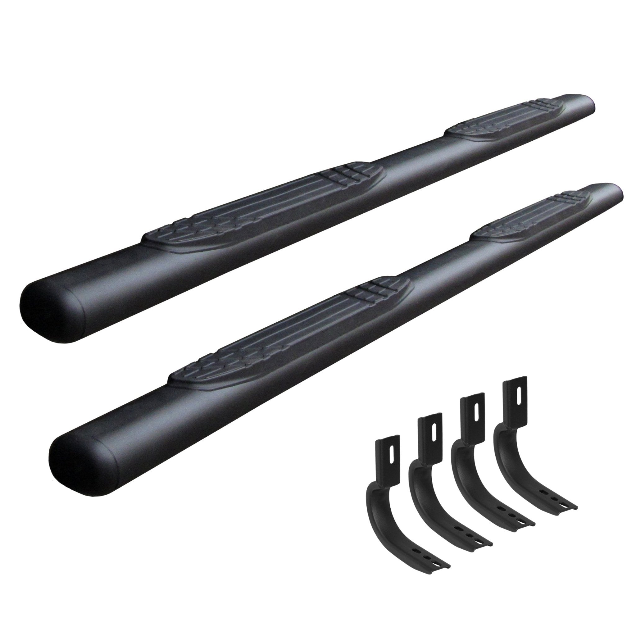 Go Rhino 104404587T 2007 - 2014 Chevy Silverado 2500/3500 HD 1000 Series 4" Side Steps with Mounting Bracket Kit - Rugged Truck Gear