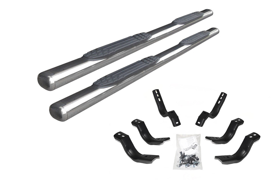 Go Rhino 104435180PS 2004 - 2015 Nissan TITAN 1000 Series 4" Side Steps with Mounting Bracket Kit - Rugged Truck Gear