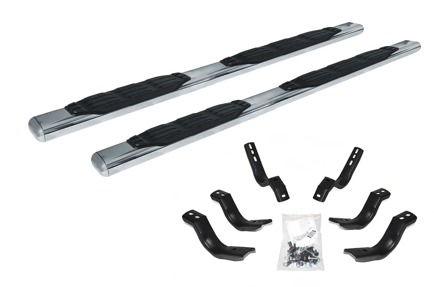 Go Rhino 105404587PS 2007 - 2013 Chevy Silverado 1500 1000 Series 5" Side Steps with Mounting Bracket Kit - Rugged Truck Gear