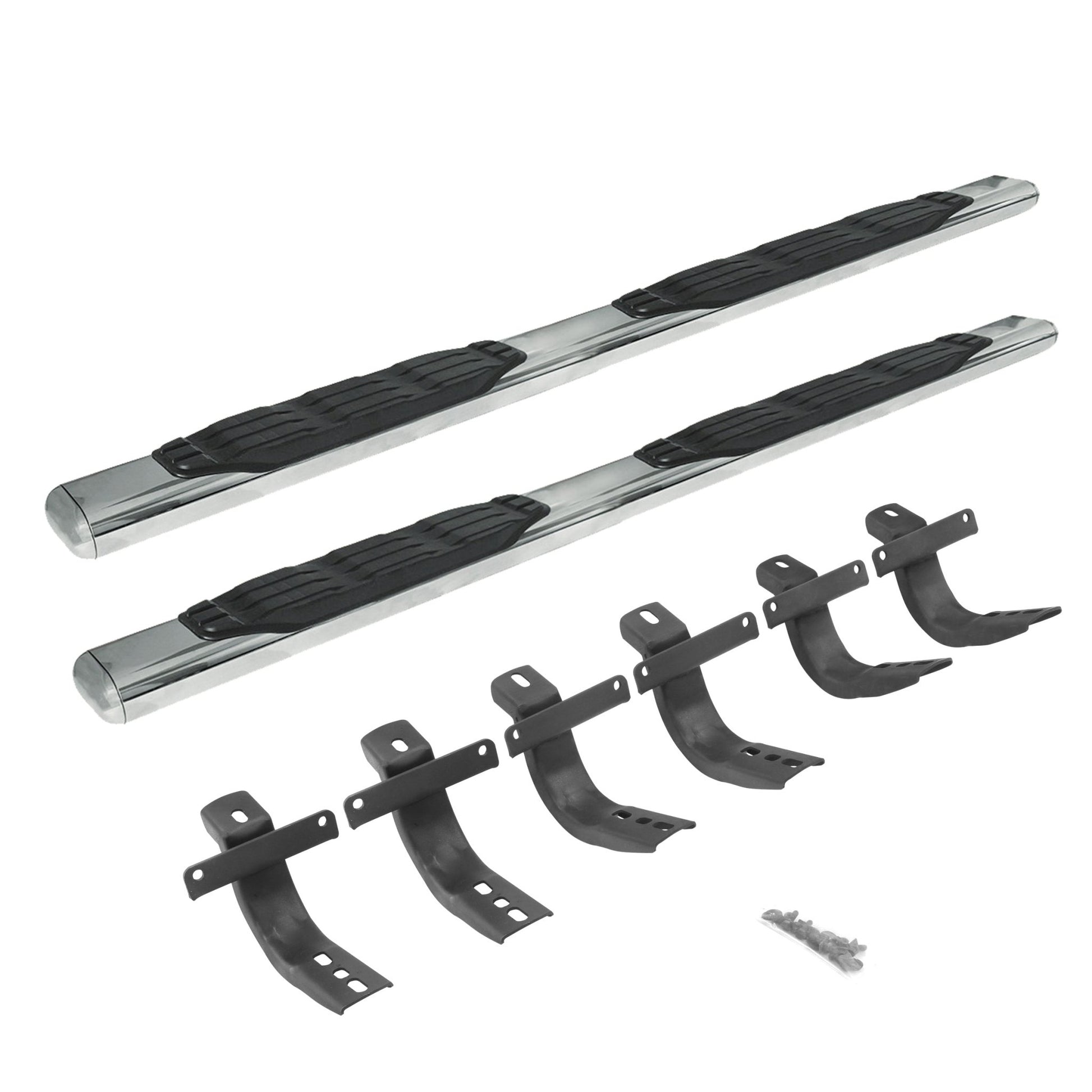 Go Rhino 105412973PS 2021 - 2024 Ford Bronco 1000 Series 5" Side Steps with Mounting Bracket Kit - Rugged Truck Gear