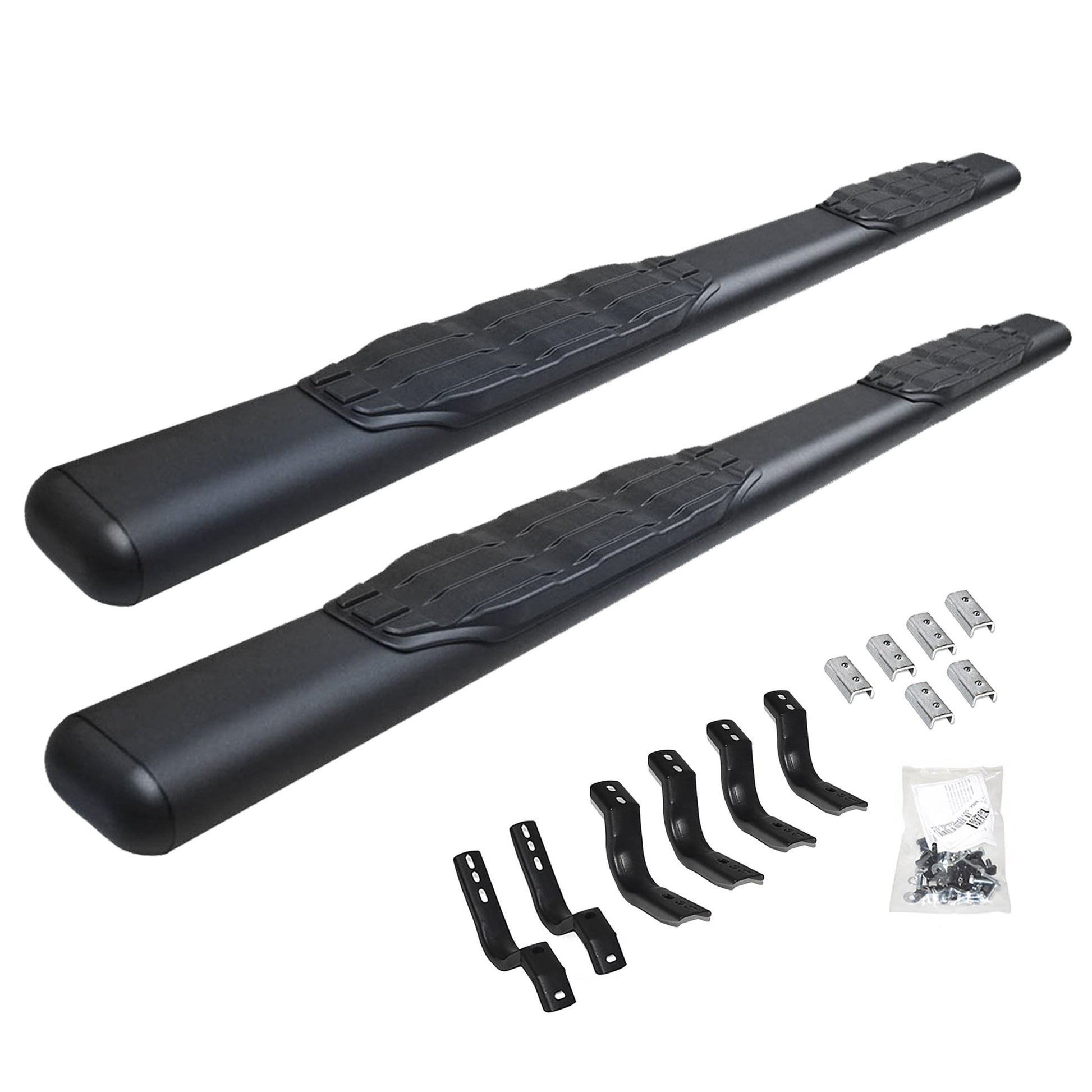 Go Rhino 105450673T 2018 - 2024 Jeep Wrangler JL 1000 Series 5" Side Steps with Mounting Bracket Kit - Rugged Truck Gear