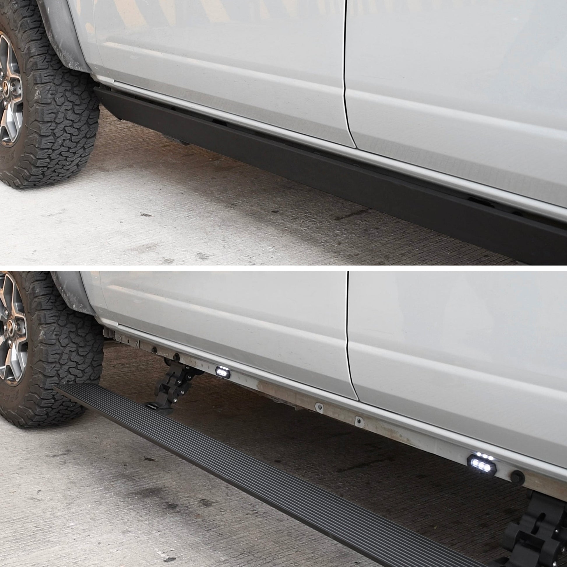 Go Rhino 20404280PC 2015 - 2018 Chevy Silverado 3500 HD E1 Series Electric Running Board Kit - Rugged Truck Gear