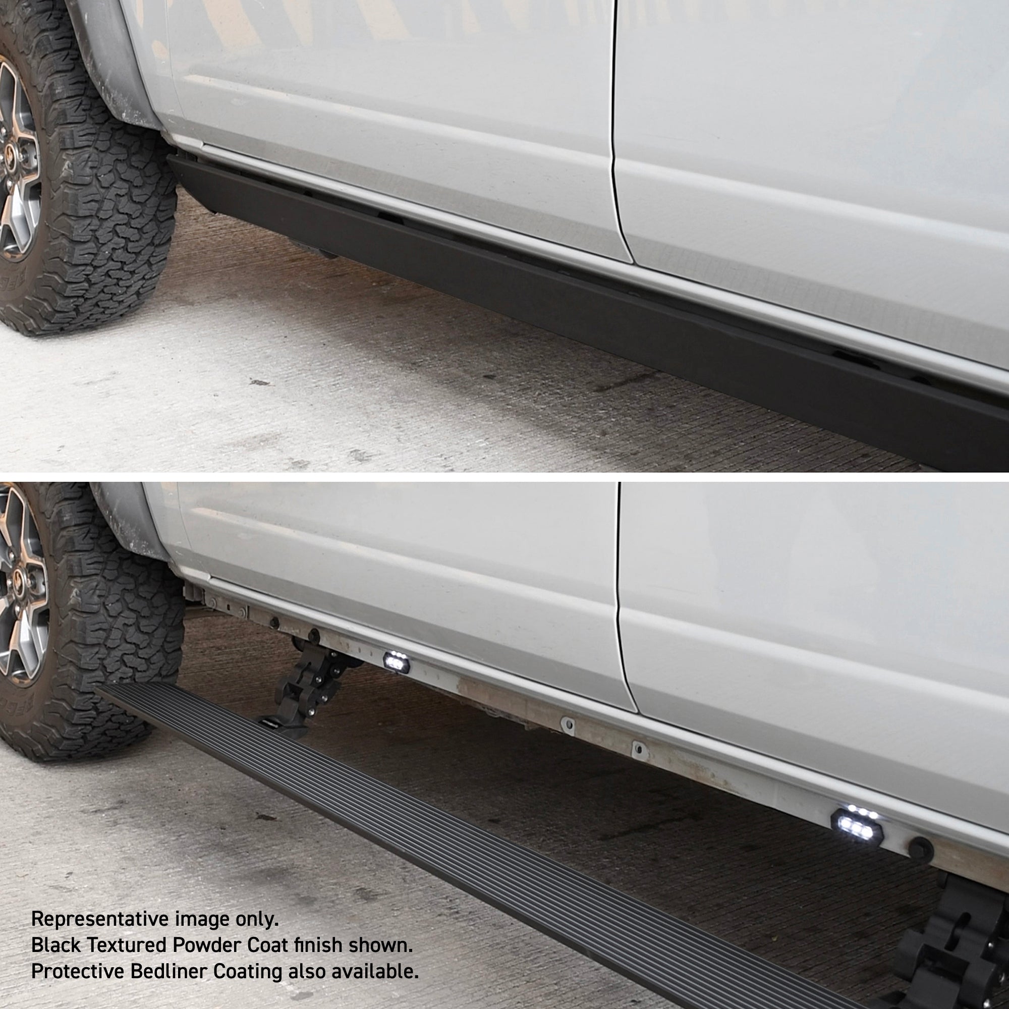 Go Rhino 20404280T 2015 - 2018 Chevy Silverado 3500 HD E1 Series Electric Running Board Kit - Rugged Truck Gear