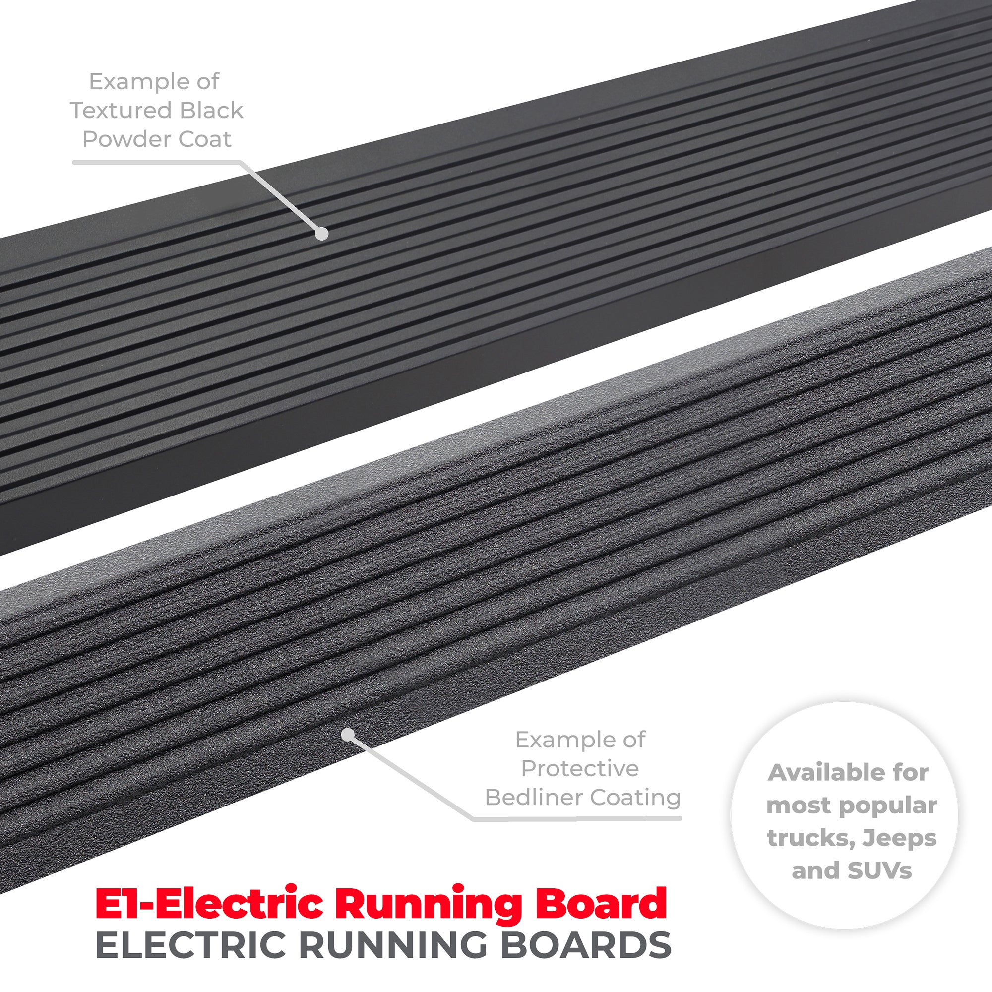 Go Rhino 20404780PC 2015 - 2018 Chevy Silverado 3500 HD E1 Series Electric Running Board Kit - Rugged Truck Gear