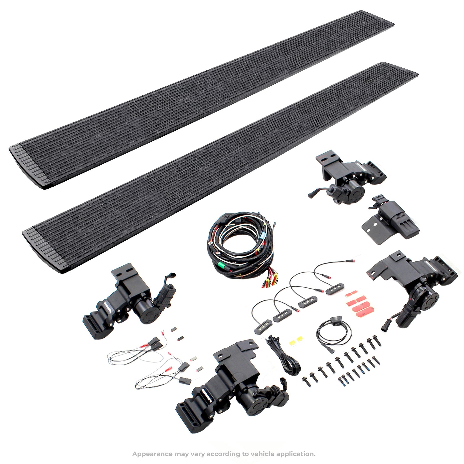 Go Rhino 20404787T 2015 - 2019 Chevy Silverado 2500/3500 HD E1 Series Electric Running Board Kit - Rugged Truck Gear