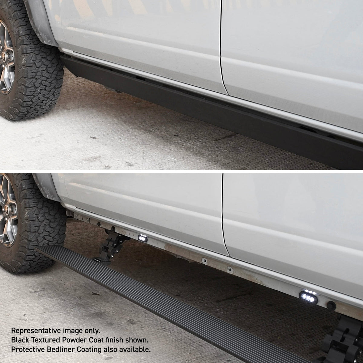 Go Rhino 20404887T 2020 - 2024 GMC Sierra 2500/3500 HD E1 Series Electric Running Board Kit - Rugged Truck Gear