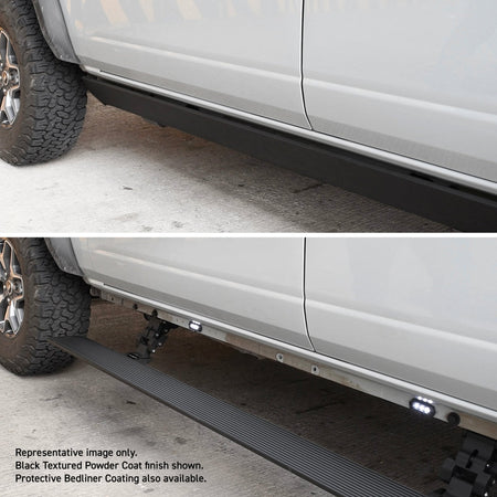 Go Rhino 20404887T 2020 - 2024 GMC Sierra 2500/3500 HD E1 Series Electric Running Board Kit - Rugged Truck Gear