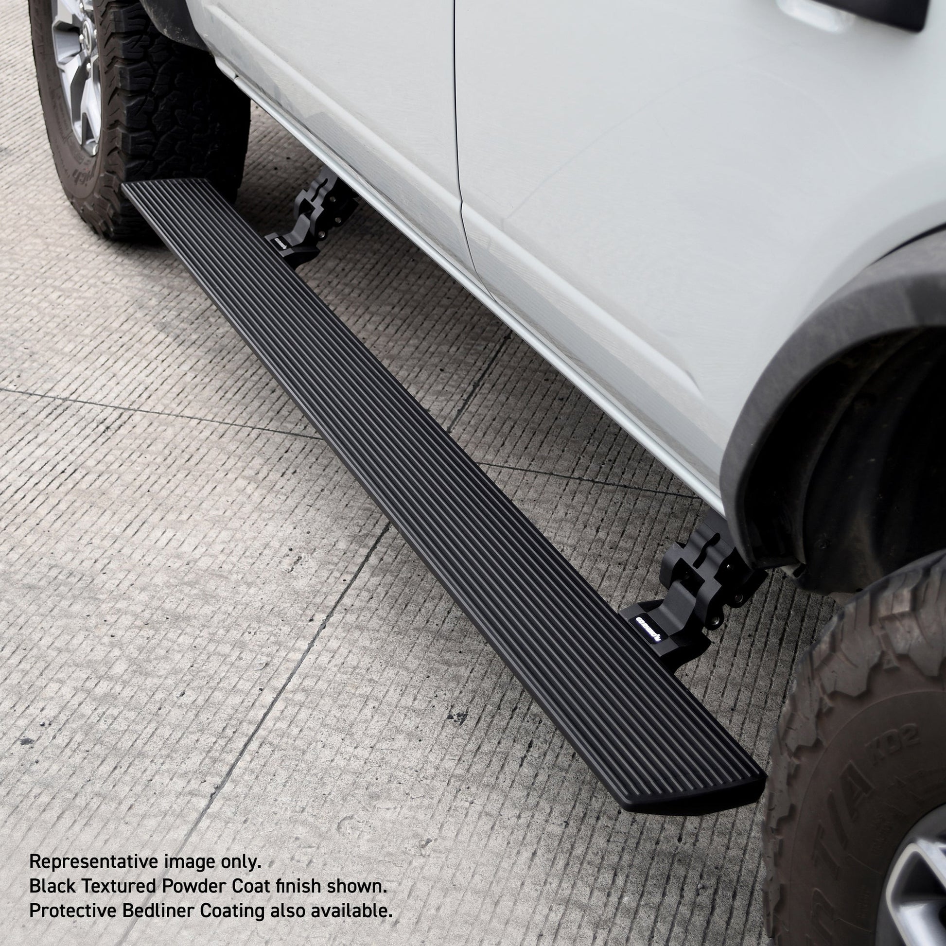 Go Rhino 20415580T 2017 - 2024 Ford F250/F350 Super Duty E1 Series Electric Running Board Kit - Rugged Truck Gear