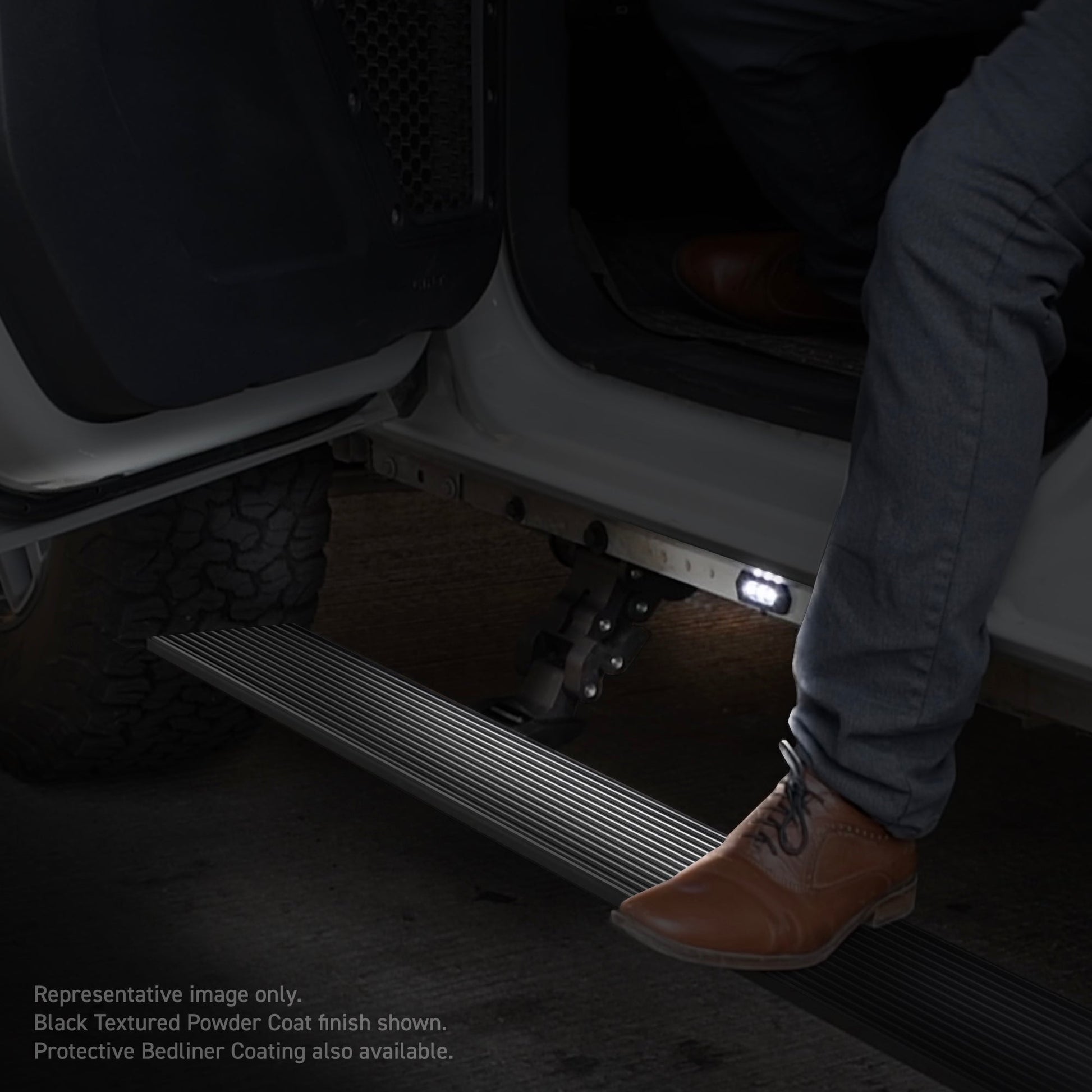 Go Rhino 20417680T 2008 - 2016 Ford F250/F350 Super Duty E1 Series Electric Running Board Kit - Rugged Truck Gear