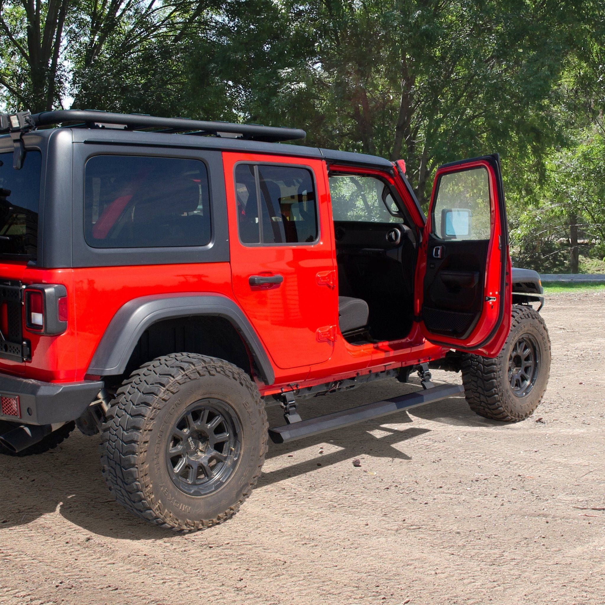 Go Rhino 20450674PC 2018 - 2024 Jeep Wrangler JL E1 Series Electric Running Board Kit - Rugged Truck Gear