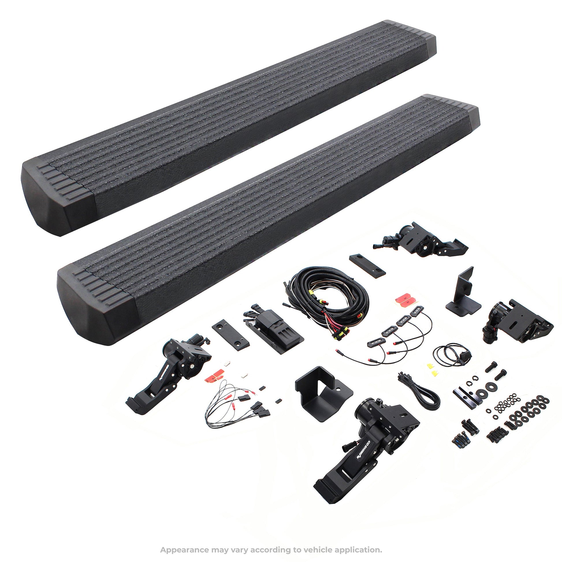 Go Rhino 20450674T 2018 - 2024 Jeep Wrangler JL E1 Series Electric Running Board Kit - Rugged Truck Gear