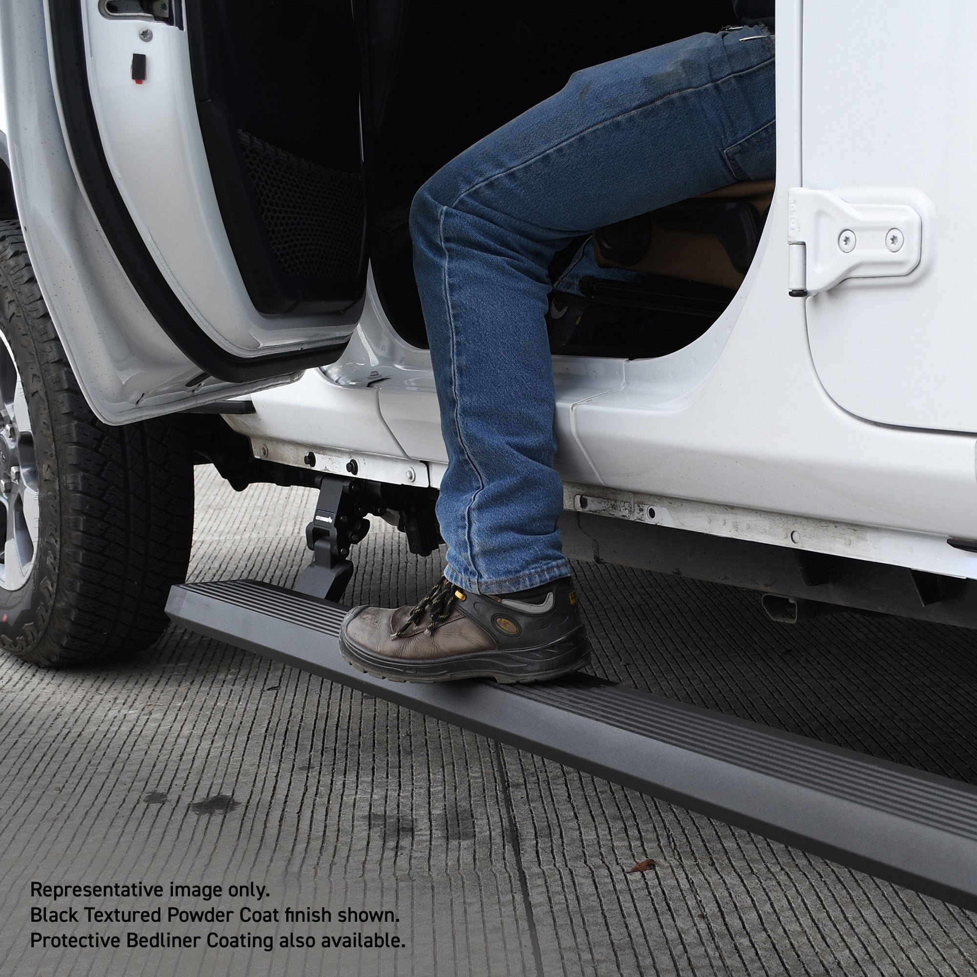 Go Rhino 20492752PC 2018 - 2024 Jeep Wrangler JL E1 Series Electric Running Board Kit - Rugged Truck Gear