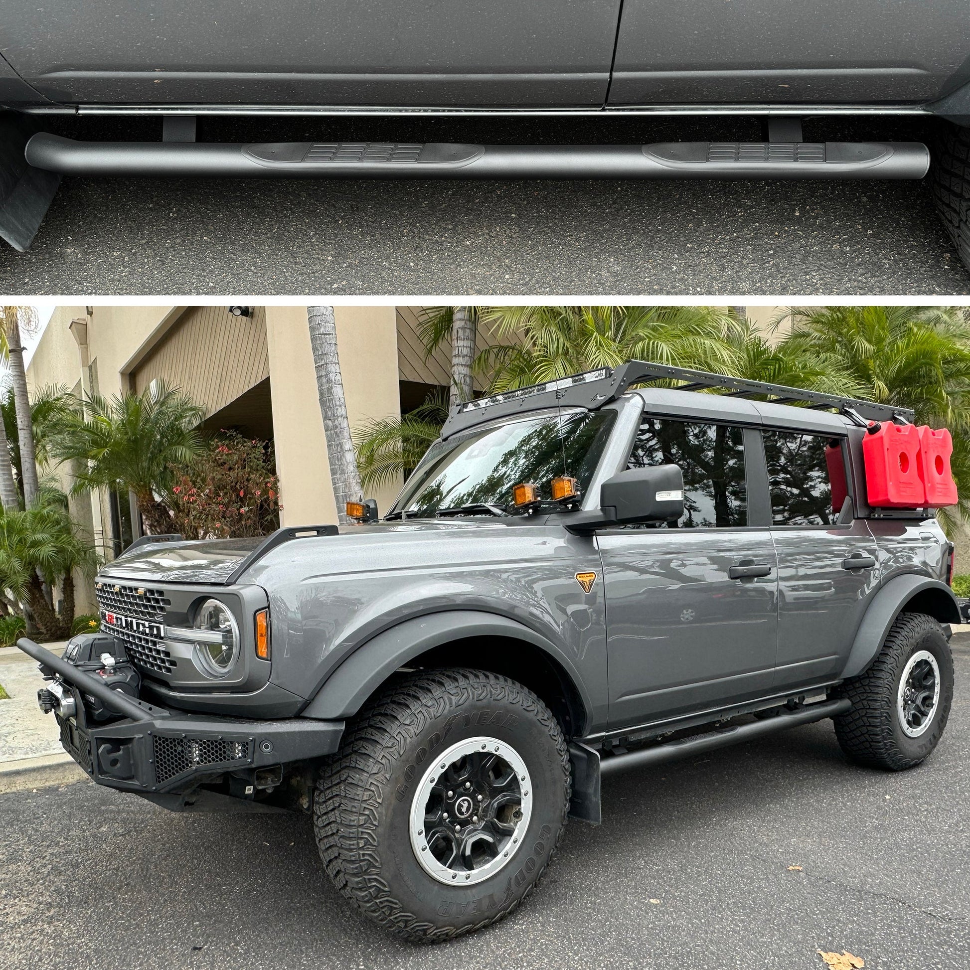 Go Rhino 4129T 2021 Ford Bronco 4000 Series Side Steps with Mounting Bracket Kit - Rugged Truck Gear
