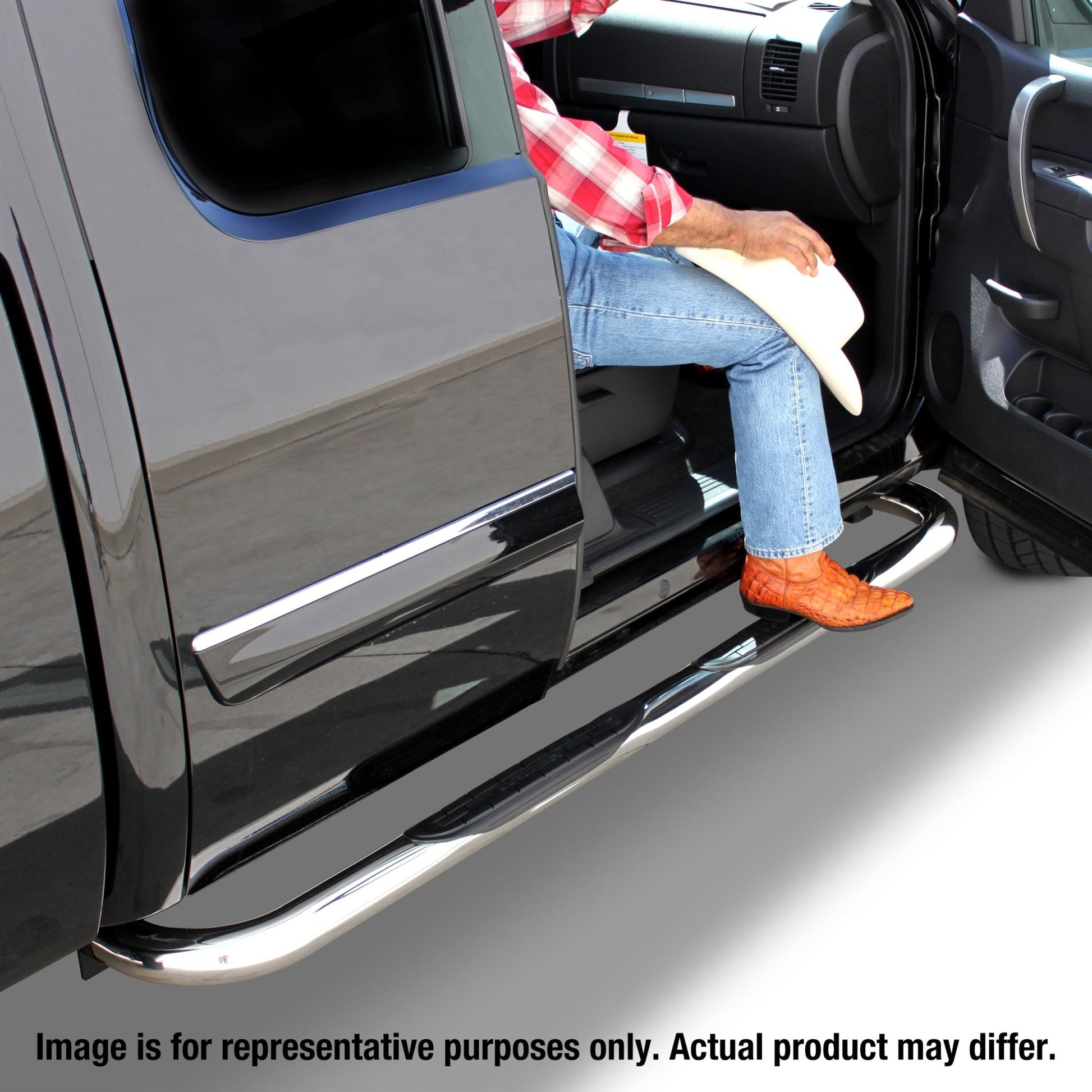 Go Rhino 4306PS 2019 - 2024 Dodge Ram 1500 4000 Series Side Steps with Mounting Bracket Kit - Rugged Truck Gear