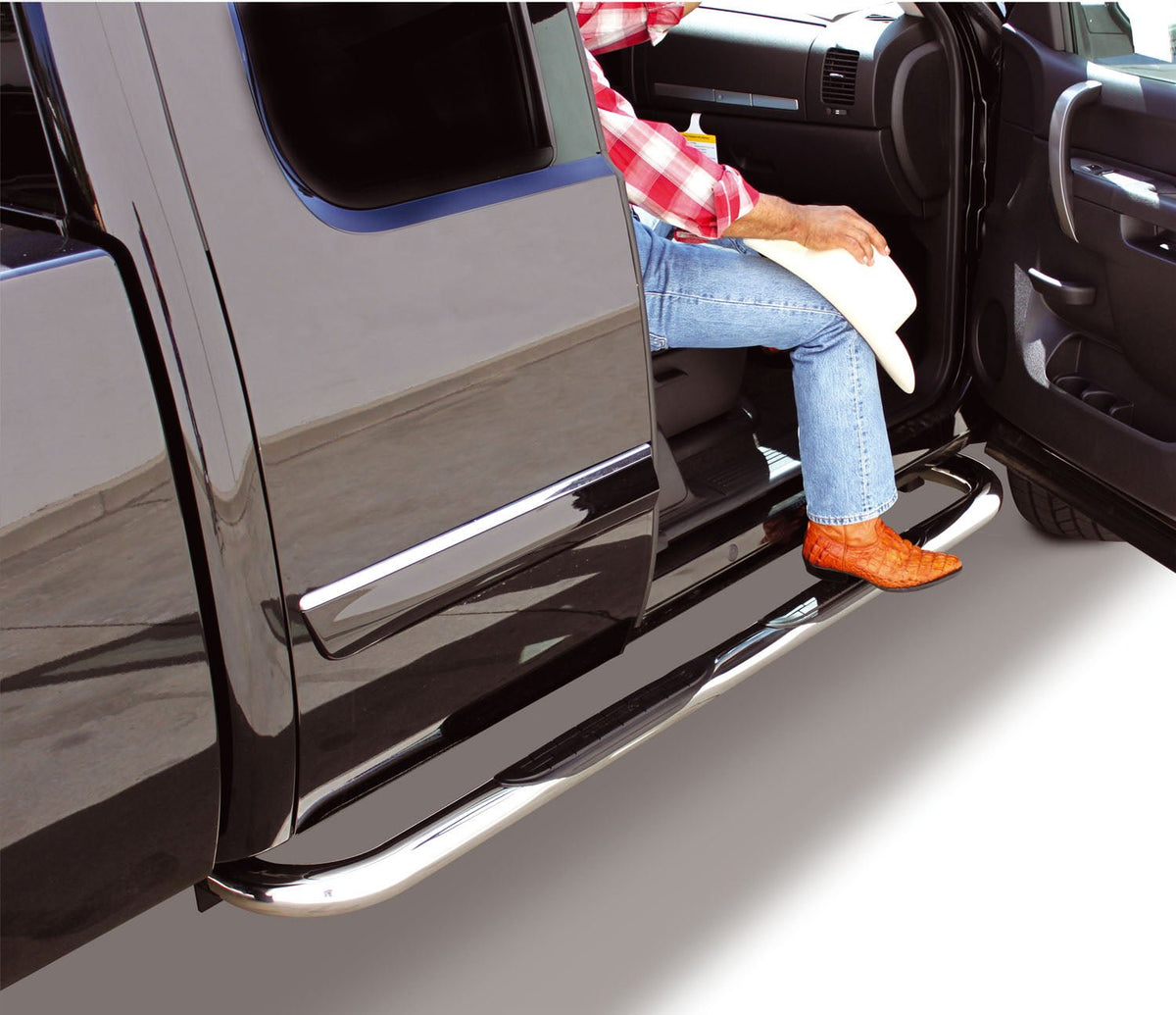 Go Rhino 4353C 2004 - 2015 Nissan TITAN 4000 Series Side Steps with Mounting Bracket Kit - Rugged Truck Gear
