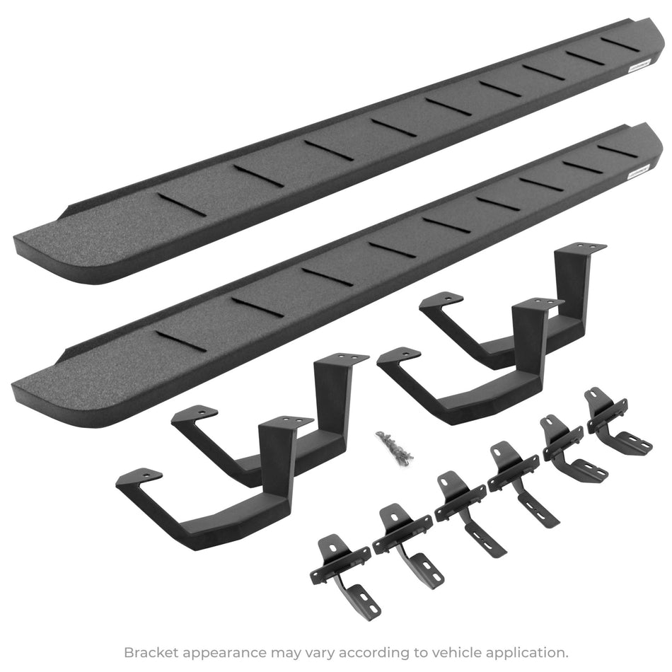 Go Rhino 6340478720T 2014 - 2018 GMC Sierra 1500 RB Series RB10 Running Boards with Mounting Brackets, 2 Pairs Drop Steps Kit - Rugged Truck Gear