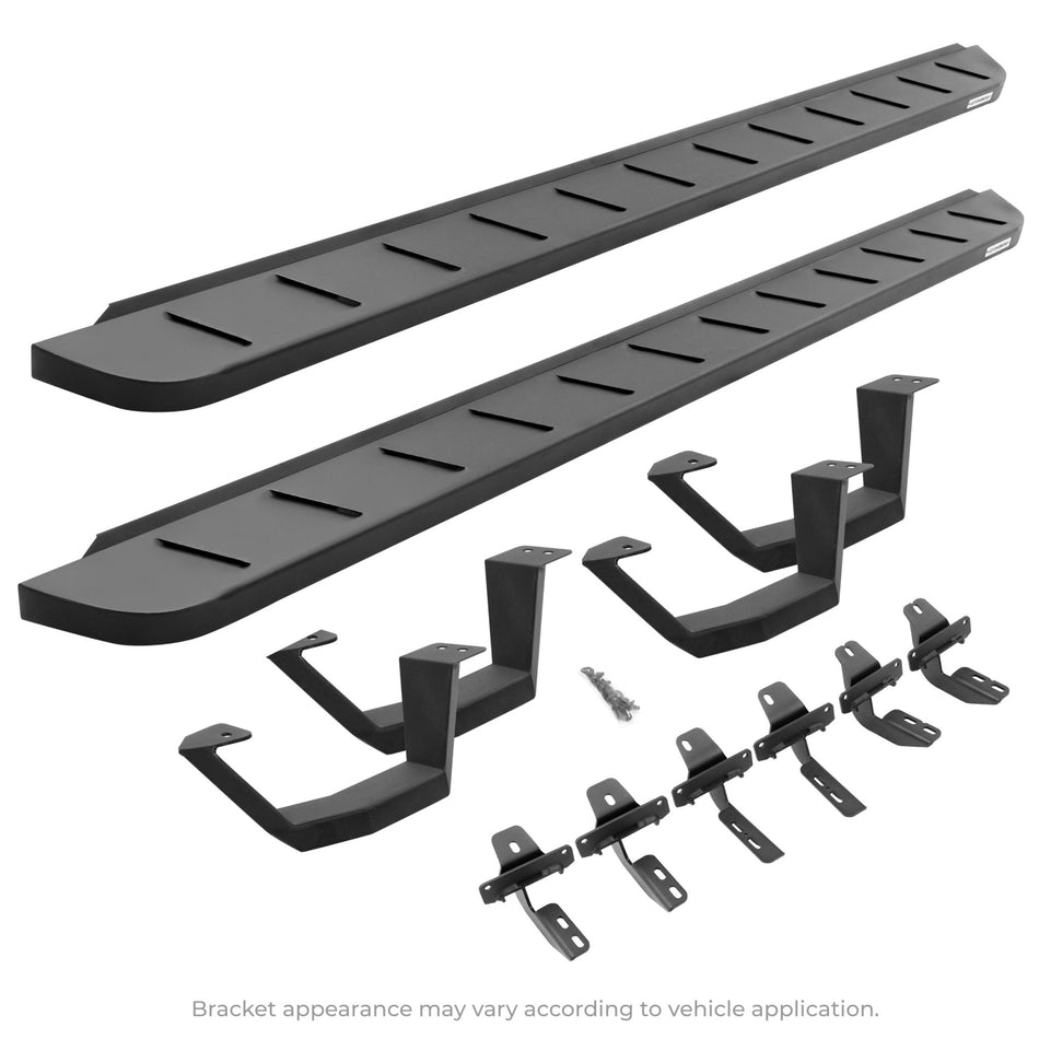 Go Rhino 6342358020PC 2015 - 2024 GMC Canyon RB Series RB10 Running Boards with Mounting Brackets, 2 Pairs Drop Steps Kit - Rugged Truck Gear