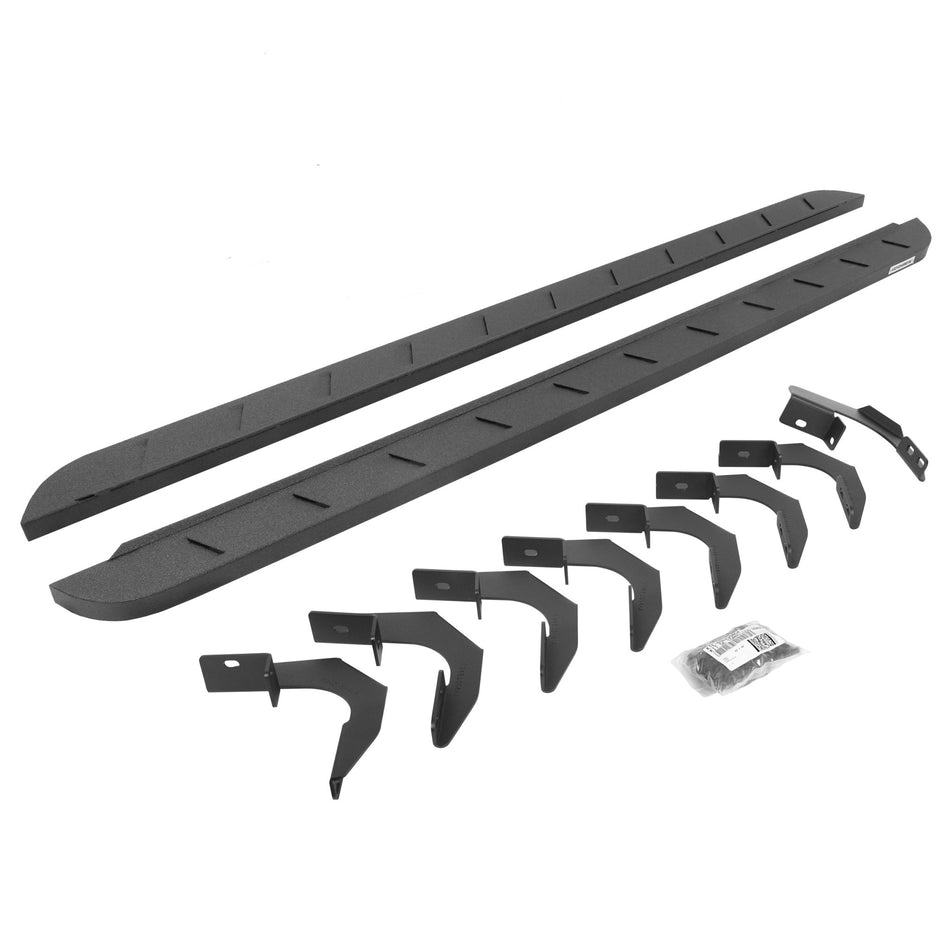 Go Rhino 63423580ST 2015 - 2024 GMC Canyon RB Series RB10 Slim Line Running Boards with Mounting Bracket Kit - Rugged Truck Gear