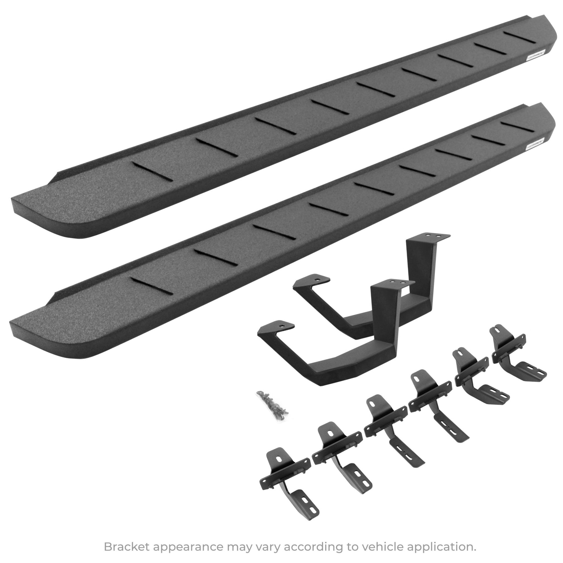 Go Rhino 63441734810T 2017 - 2024 Ford F250/F350 Super Duty RB Series RB10 Running Boards with Mounting Brackets, 1 Pair Drop Steps Kit - Rugged Truck Gear