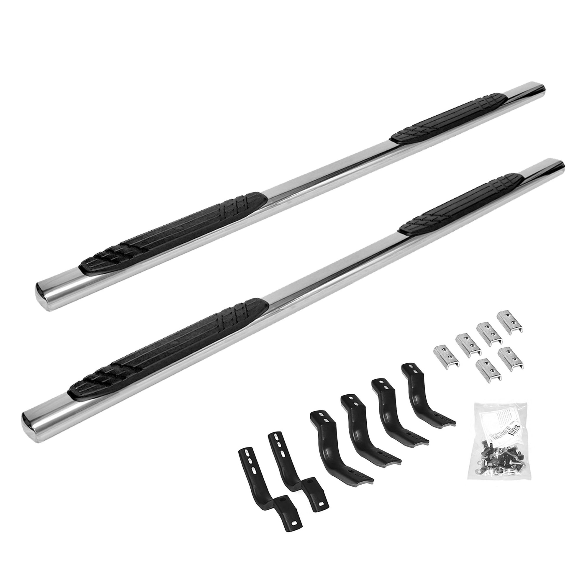 Go Rhino 684404587PS 2007 - 2014 Chevy Silverado 2500/3500 HD OE Xtreme Series 4" Side Steps with Mounting Bracket Kit - Rugged Truck Gear