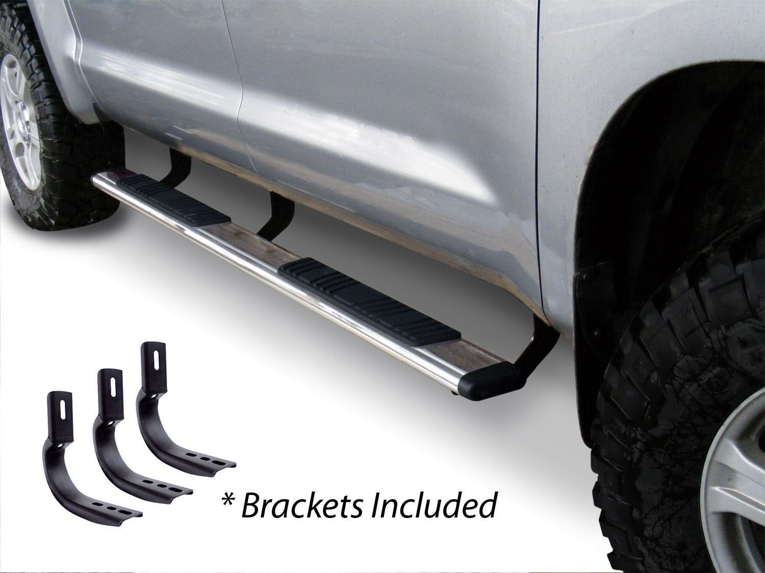 Go Rhino 685404280PS 2015 - 2018 Chevy Silverado 3500 HD OE Xtreme Series 5" Low Profile Side Steps with Mounting Bracket Kit - Rugged Truck Gear