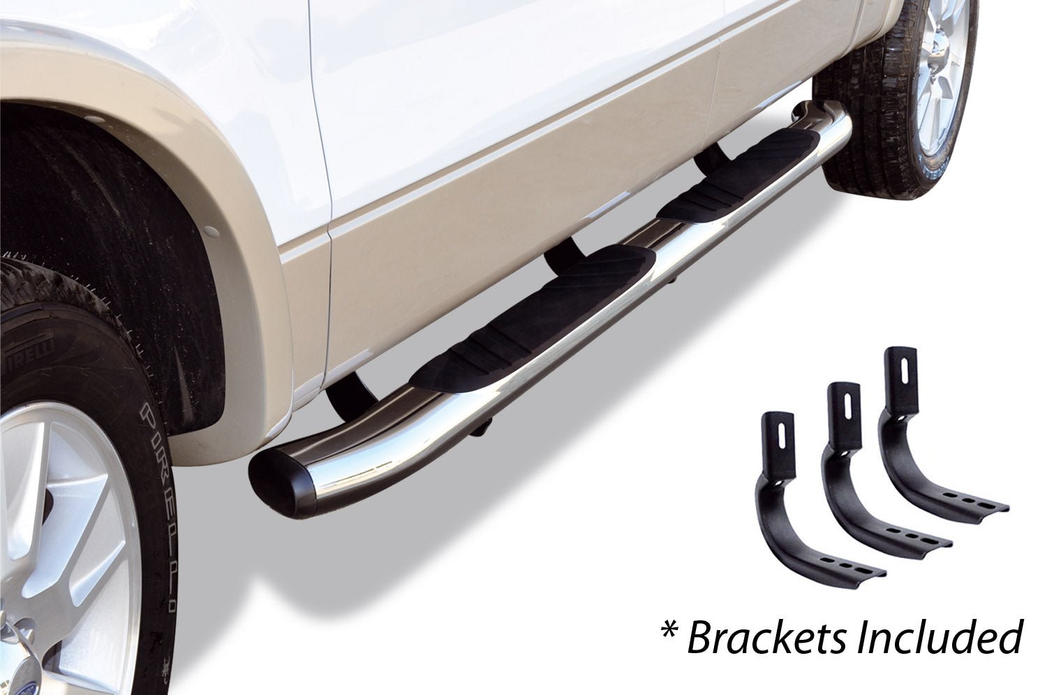 Go Rhino 685409787CC 2003 - 2009 Dodge Ram 2500/3500 OE Xtreme Series 5" Composite Side Steps with Mounting Bracket Kit - Rugged Truck Gear