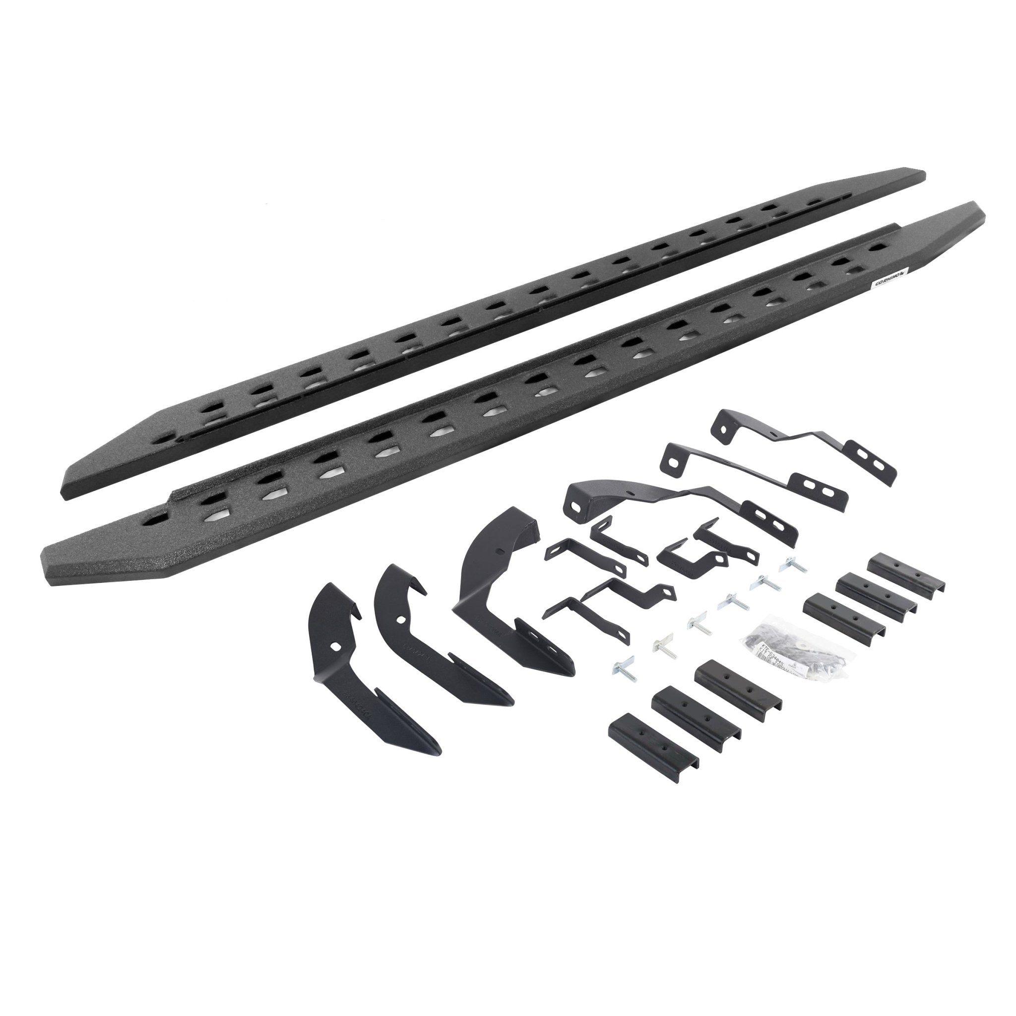 Go Rhino 69404280ST 2015 - 2019 Chevy Silverado 2500 HD RB Series RB20 Slim Line Running Boards with Mounting Bracket Kit - Rugged Truck Gear