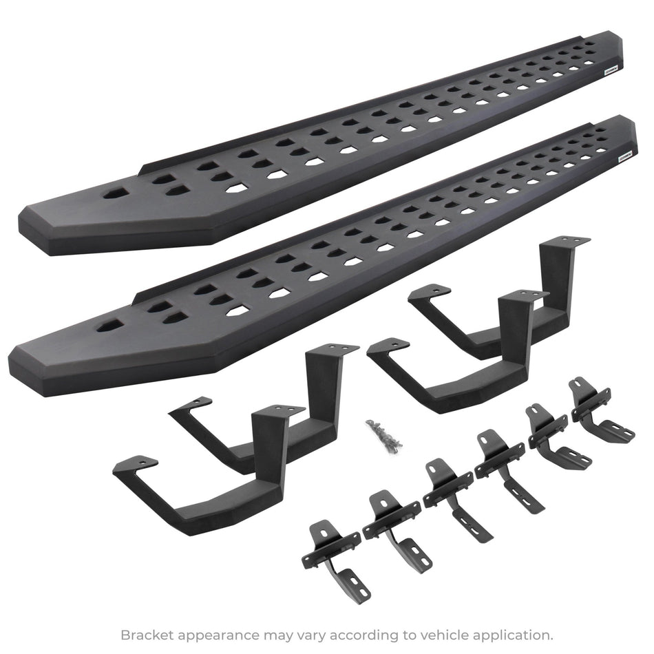 Go Rhino 6940478720PC 2014 - 2018 GMC Sierra 1500 RB Series RB20 Running Boards with Mounting Brackets, 2 Pairs Drop Steps Kit - Rugged Truck Gear