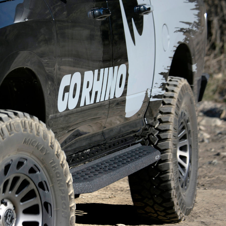 Go Rhino 69404787T 2014 - 2018 GMC Sierra 1500 RB Series RB20 Running Boards with Mounting Bracket Kit - Rugged Truck Gear